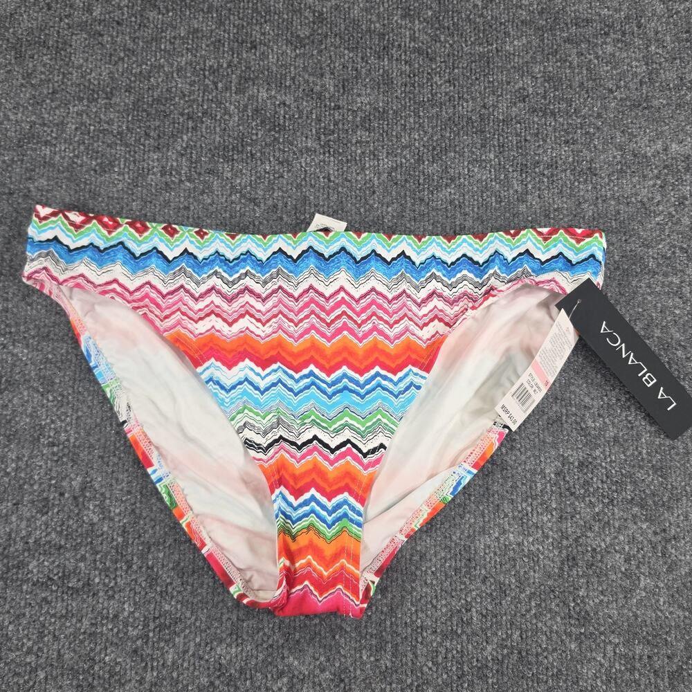 La Blanca Women's Size 10 Multicolor Chevron Bikini Bottom Hipster Swimwear